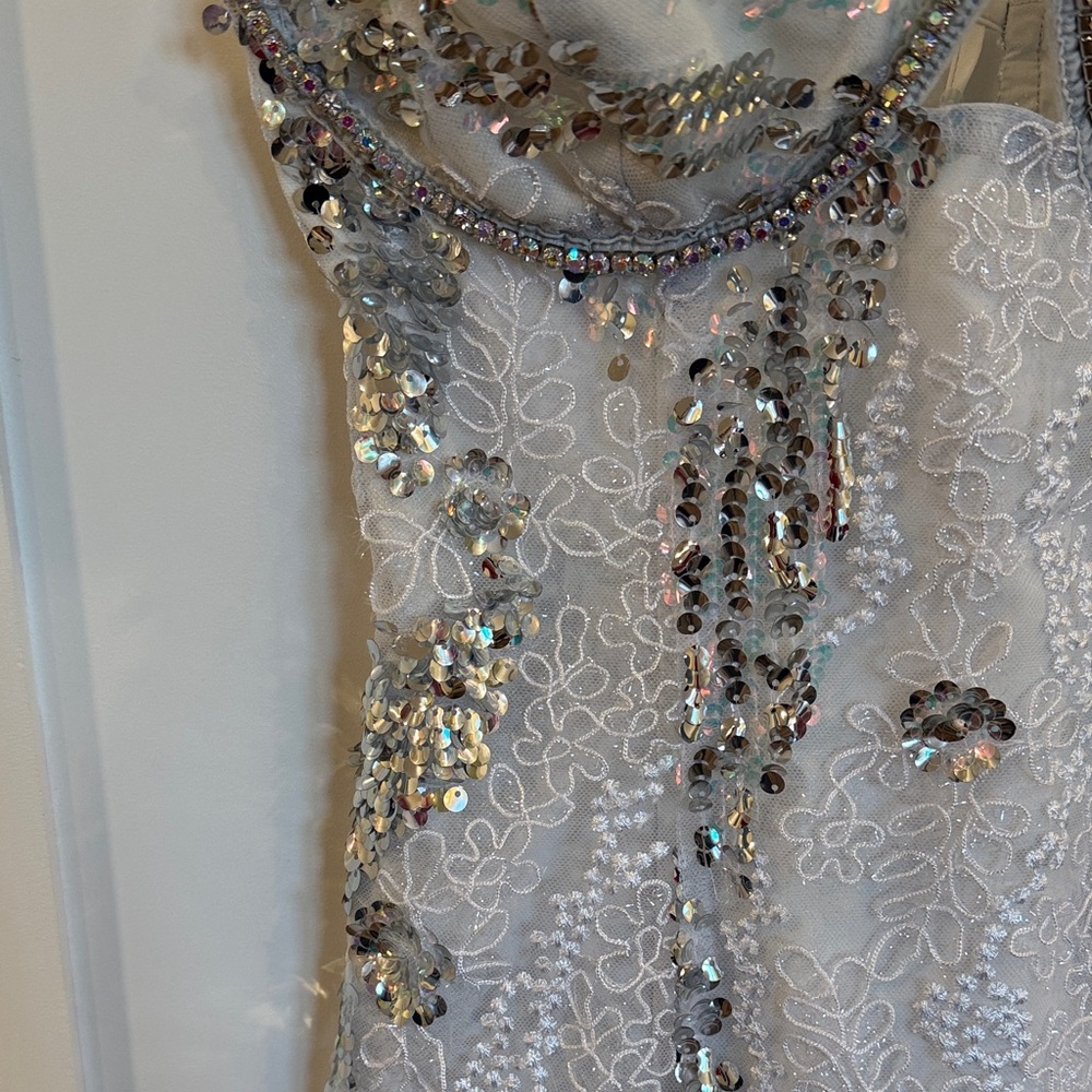 For Love & Lemons Silver Sequin Mini Dress - Picture 9 of 15